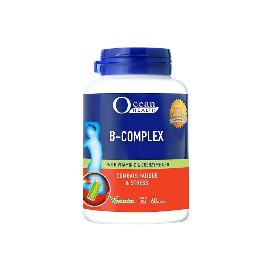 B-Complex Capsule (Combats Fatigue & Stress + With Vit B12, Vit C & CoQ10 + Vegetarian) 60s