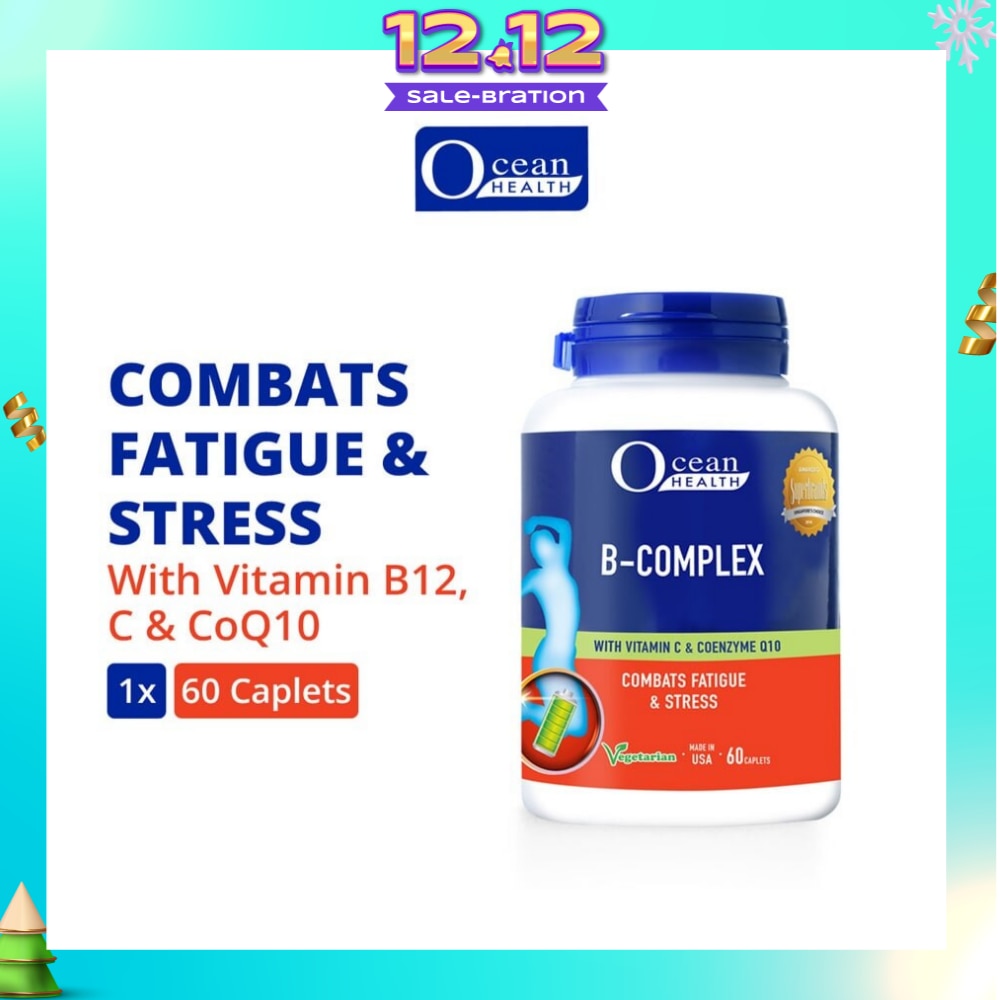 B-Complex Capsule (Combats Fatigue & Stress + With Vit B12, Vit C & CoQ10 + Vegetarian) 60s