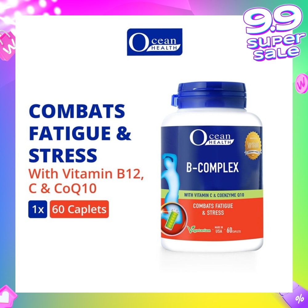 B-Complex Capsule (Combats Fatigue & Stress + With Vit B12, Vit C & CoQ10 + Vegetarian) 60s