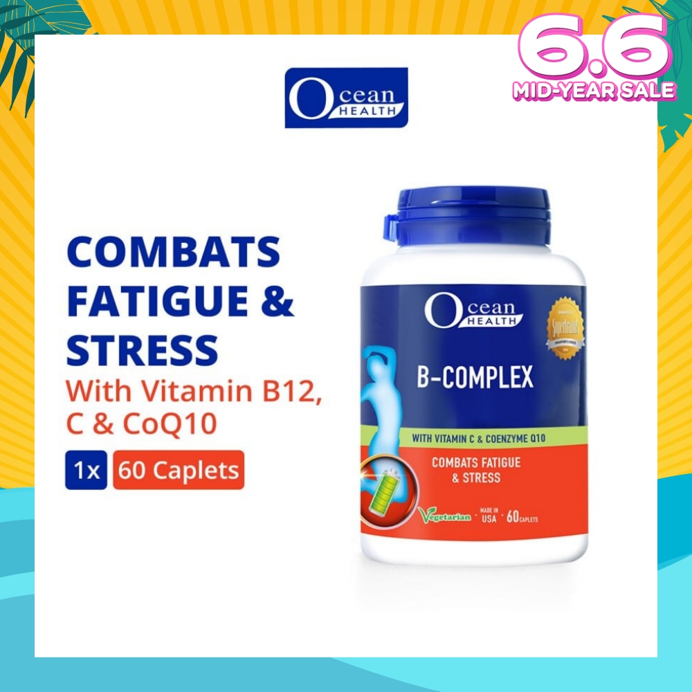 B-Complex Capsule (Combats Fatigue & Stress + With Vit B12, Vit C & CoQ10 + Vegetarian) 60s