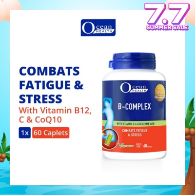 OCEAN HEALTH B-Complex Capsule (Combats Fatigue & Stress + With Vit B12, Vit C & CoQ10 + Vegetarian) 60s
