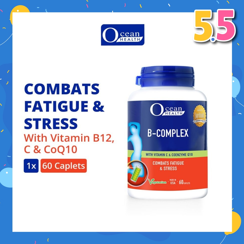 B-Complex Capsule (Combats Fatigue & Stress + With Vit B12, Vit C & CoQ10 + Vegetarian) 60s
