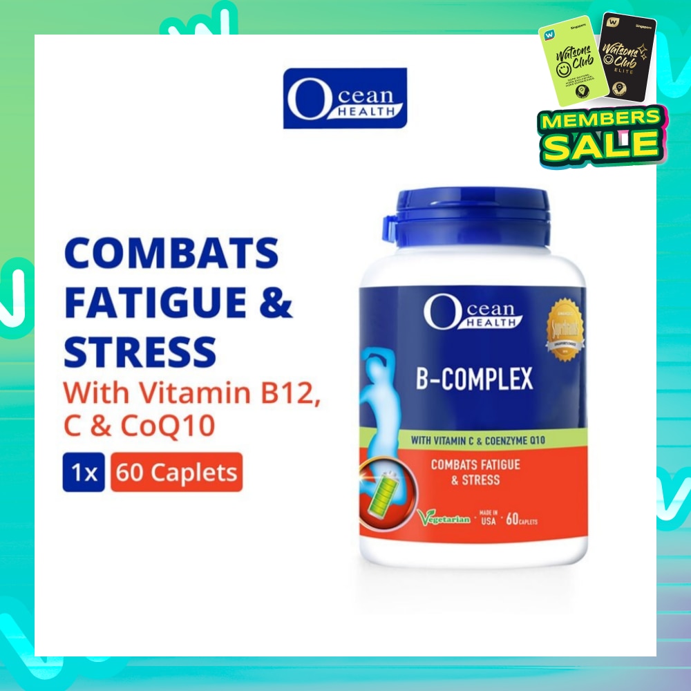 B-Complex Capsule (Combats Fatigue & Stress + With Vit B12, Vit C & CoQ10 + Vegetarian) 60s
