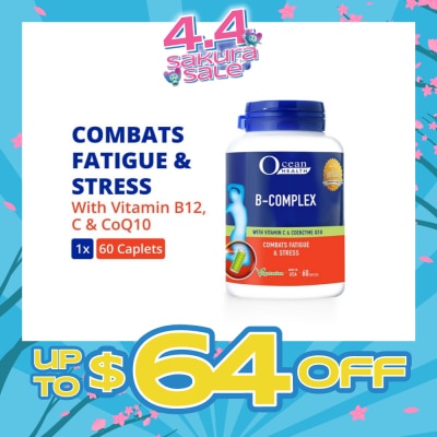 OCEAN HEALTH B-Complex Capsule (Combats Fatigue & Stress + With Vit B12, Vit C & CoQ10 + Vegetarian)