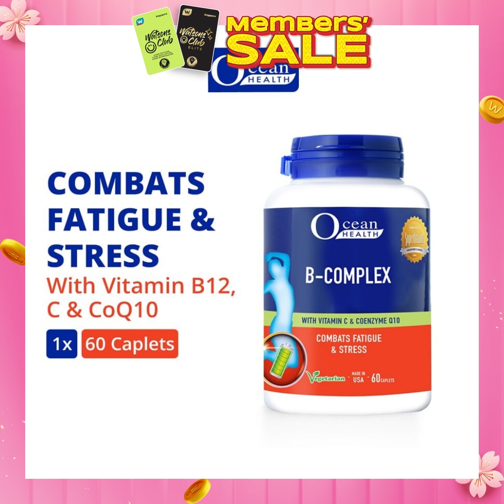 B-Complex Capsule (Combats Fatigue & Stress + With Vit B12, Vit C & CoQ10 + Vegetarian) 60s