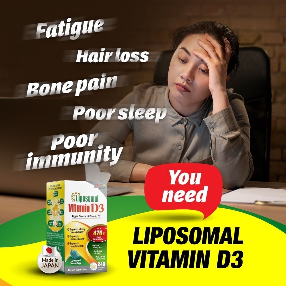 Liposomal Vitamin D3 1000IU Veggie Softgel (Bones, Immunity & Muscle Support) 240s image