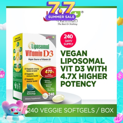 LABO NUTRITION - Vegan Liposomal Vitamin D3 Softgel (Support Immune & Muscle Health & Strong Bones & Teeth) 240s