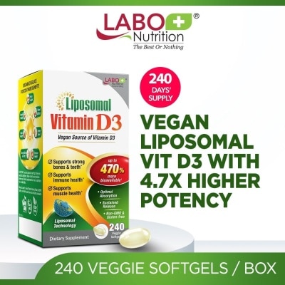 LABO NUTRITION - Liposomal Vitamin D3 1000IU Veggie Softgel (Bones, Immunity & Muscle Support) 240s image