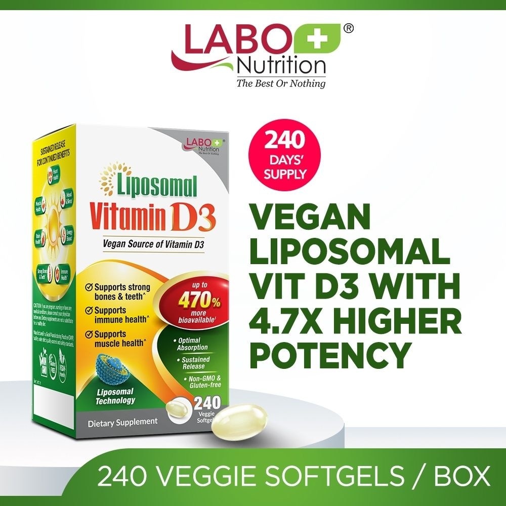Liposomal Vitamin D3 1000IU Veggie Softgel (Bones, Immunity & Muscle Support) 240s image