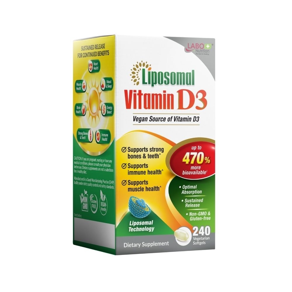 Liposomal Vitamin D3 1000IU Veggie Softgel (Bones, Immunity & Muscle Support) 240s image