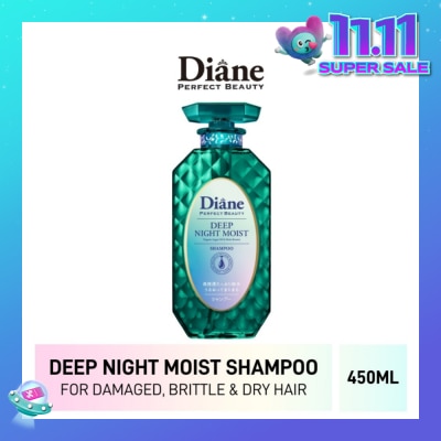 MOIST DIANE Perfect Beauty Deep Night Moist Shampoo (Cleanse & Nourish Scalp + Repairs Brittle + Damaged Hair) 450ml