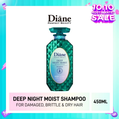MOIST DIANE Perfect Beauty Deep Night Moist Shampoo (Cleanse & Nourish Scalp + Repairs Brittle + Damaged Hair) 450ml