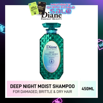 MOIST DIANE Perfect Beauty Deep Night Moist Shampoo (Cleanse & Nourish Scalp + Repairs Brittle + Damaged Hair) 450ml