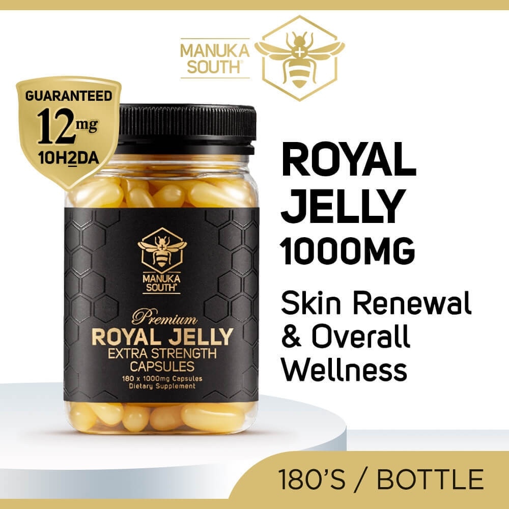 Premium Royal Jelly Extra Strength Dietary Supplement Capsule (For Skin + Joint + Heart + Brain + Immunity) 180s