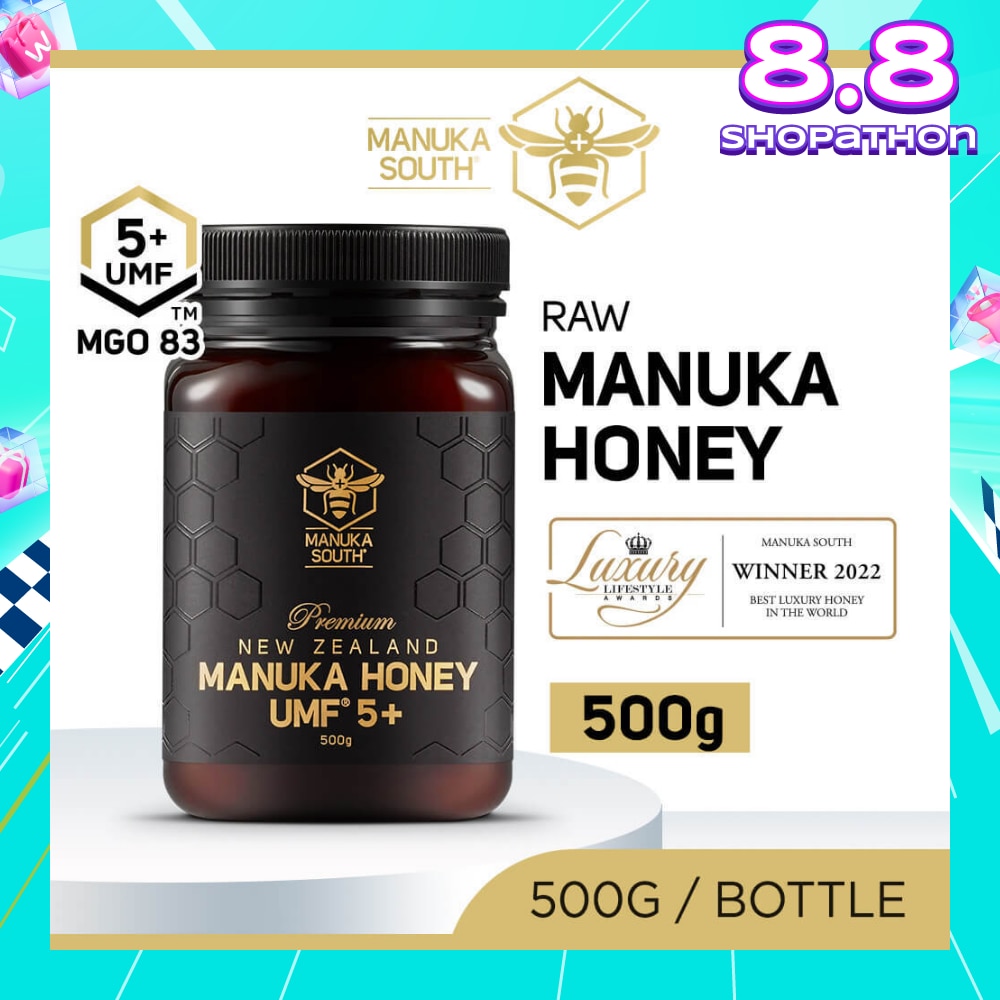 UMF 5+ MGO83 Manuka Honey (Authentic 100% New Zealand Manuka Honey for Immunity + Digestion + Skin Health) 500g