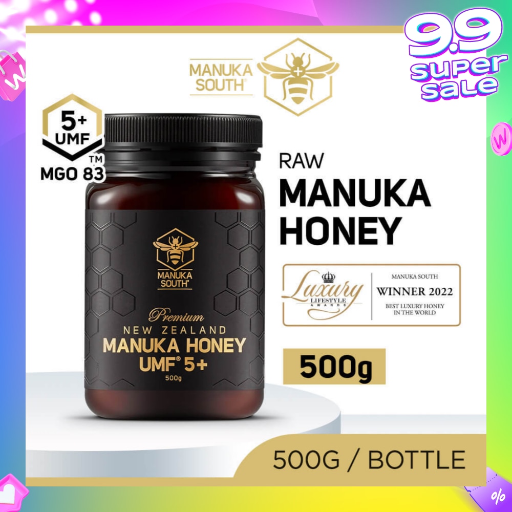 UMF 5+ MGO83 Manuka Honey (Authentic 100% New Zealand Manuka Honey for Immunity + Digestion + Skin Health) 500g
