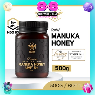 MANUKA SOUTH - UMF 5+ MGO83 Manuka Honey (Authentic 100% New Zealand Manuka Honey) 500g