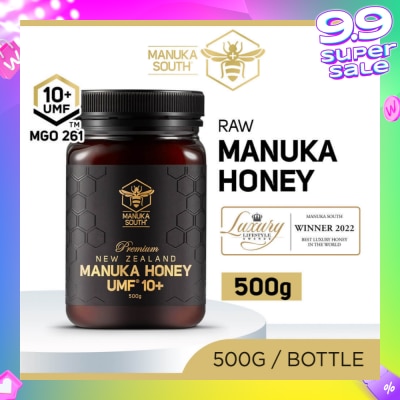 MANUKA SOUTH UMF 10+ MGO261 Manuka Honey (Authentic 100% New Zealand Manuka Honey for Immunity + Digestion + Skin Health) 500g