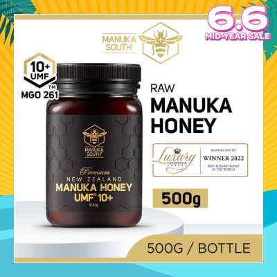 MANUKA SOUTH UMF 10+ MGO261 Manuka Honey (Authentic 100% New Zealand Manuka Honey for Immunity + Digestion + Skin Health) 500g