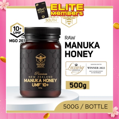MANUKA SOUTH UMF 10+ MGO261 Manuka Honey (Authentic 100% New Zealand Manuka Honey for Immunity + Digestion + Skin Health) 500g