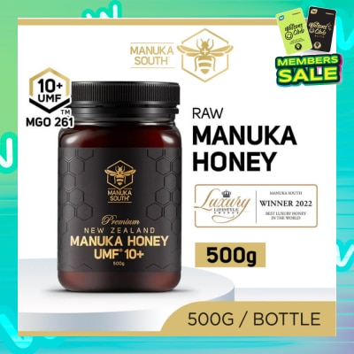 MANUKA SOUTH UMF 10+ MGO261 Manuka Honey (Authentic 100% New Zealand Manuka Honey for Immunity + Digestion + Skin Health) 500g
