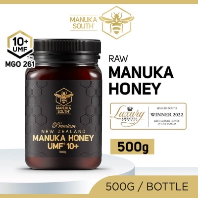 MANUKA SOUTH UMF 10+ MGO261 Manuka Honey (Authentic 100% New Zealand Manuka Honey for Immunity + Digestion + Skin Health) 500g