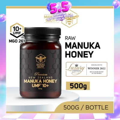 MANUKA SOUTH - UMF 10+ MGO261 Manuka Honey (Authentic 100% New Zealand Manuka Honey for Immunity + Digestion + Skin Health) 500g