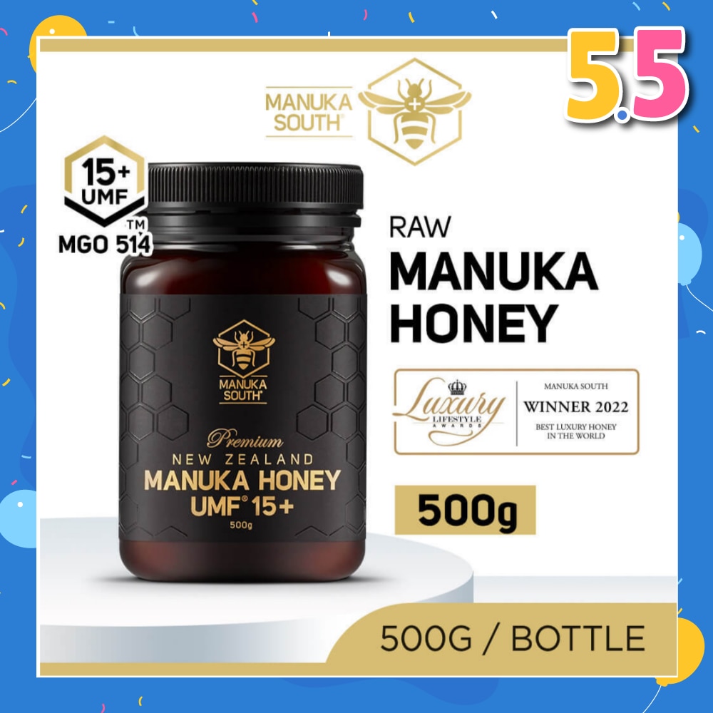 UMF 15+ MGO514 Manuka Honey (Authentic 100% New Zealand Manuka Honey for Immunity + Digestion + Skin Health) 500g