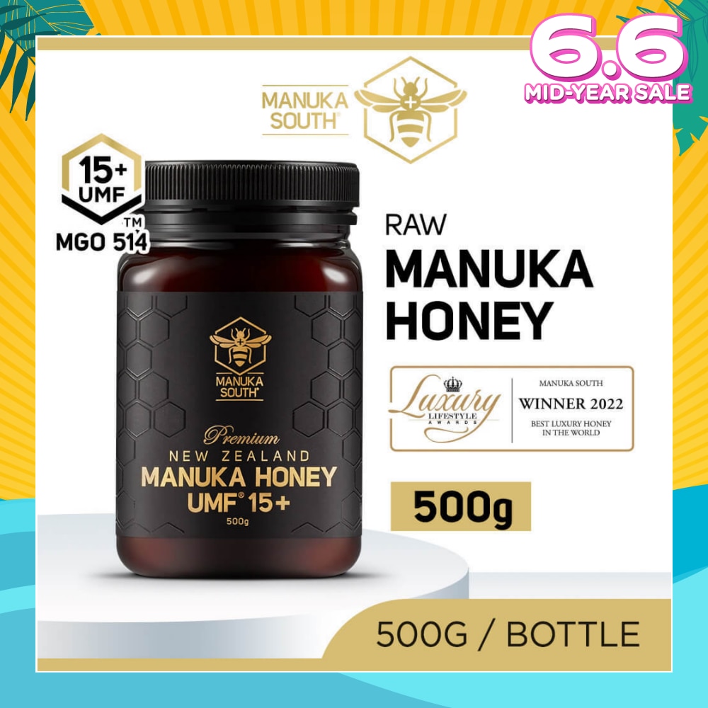 UMF 15+ MGO514 Manuka Honey (Authentic 100% New Zealand Manuka Honey for Immunity + Digestion + Skin Health) 500g
