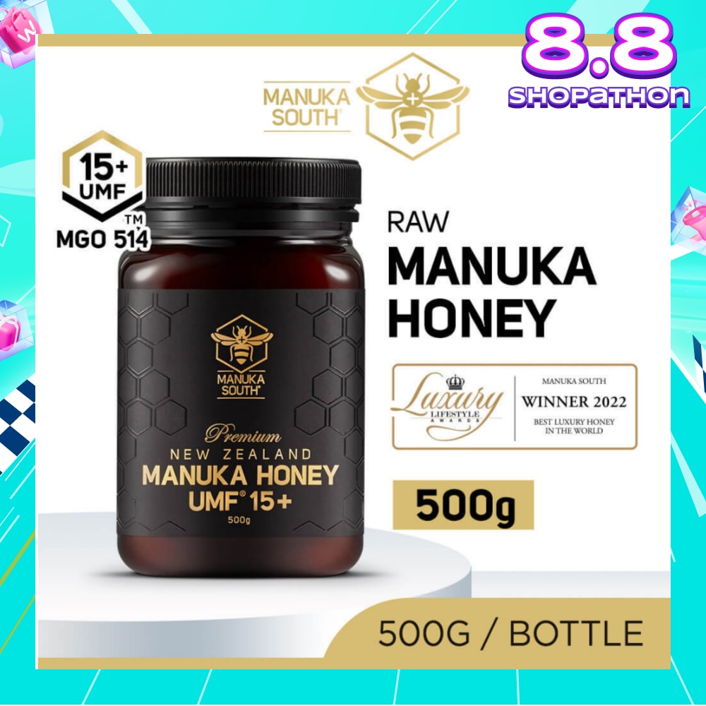 UMF 15+ MGO514 Manuka Honey (Authentic 100% New Zealand Manuka Honey for Immunity + Digestion + Skin Health) 500g