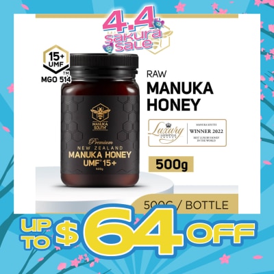 MANUKA SOUTH - UMF 15+ MGO514 Manuka Honey (Authentic 100% New Zealand Manuka Honey for Immunity + Digestion + Skin Health) 500g