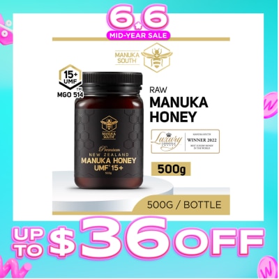 MANUKA SOUTH - UMF 15+ MGO514 Manuka Honey (Authentic 100% New Zealand Manuka Honey for Immunity + Digestion + Skin Health) 500g
