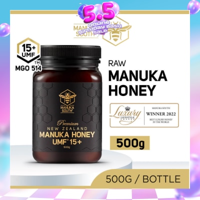 MANUKA SOUTH - UMF 15+ MGO514 Manuka Honey (Authentic 100% New Zealand Manuka Honey for Immunity + Digestion + Skin Health) 500g