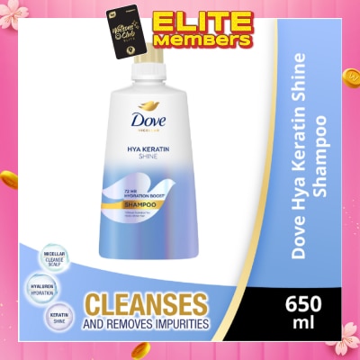 DOVE Micellar Hya Keratin Shine with Hyaluron + Keratin Shampoo 650ml