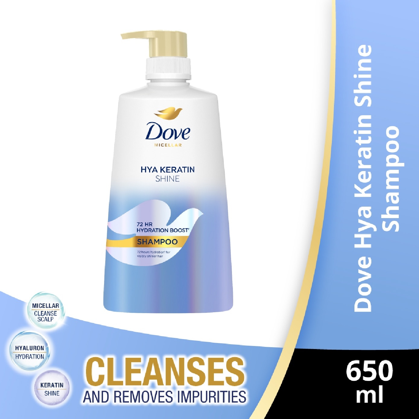 Micellar Hya Keratin Shine with Hyaluron + Keratin Shampoo 650ml