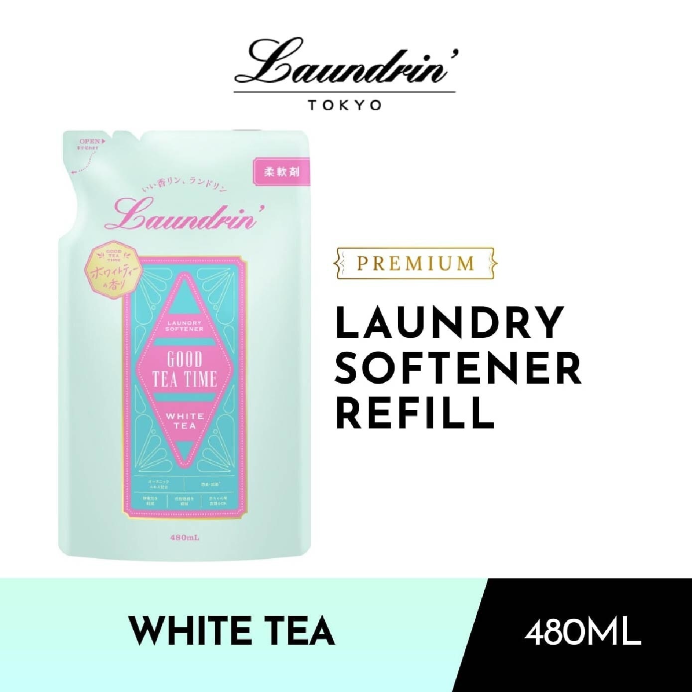 Laundry Softener White Tea Refill 480ml