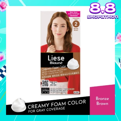 LIESE Blaune Creamy Foam Color Bronze Brown (Visible Gray Hair Coverage) 1s