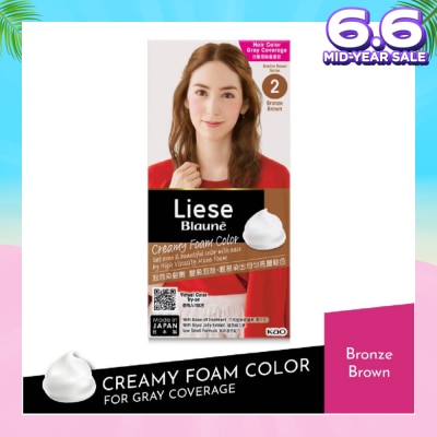 LIESE Blaune Creamy Foam Color Bronze Brown (Visible Gray Hair Coverage) 1s