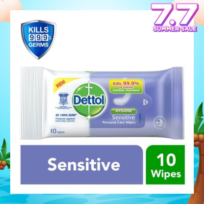 DETTOL Anti-Bacterial Wet Wipes Sensitive (Removes 99.9% Germs) 10s