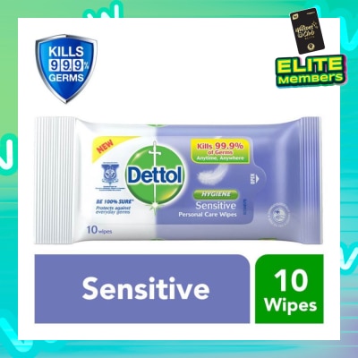 DETTOL Anti-Bacterial Wet Wipes Sensitive (Removes 99.9% Germs) 10s