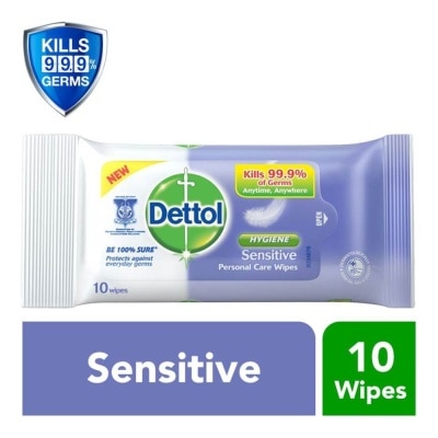 DETTOL Anti-Bacterial Wet Wipes Sensitive (Removes 99.9% Germs) 10s