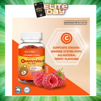 WATSONS - Vitamin C + Zinc Gummies For Kids (Added Elderberry Extract Gelatin Free) Natural Raspberry Flavour 60s