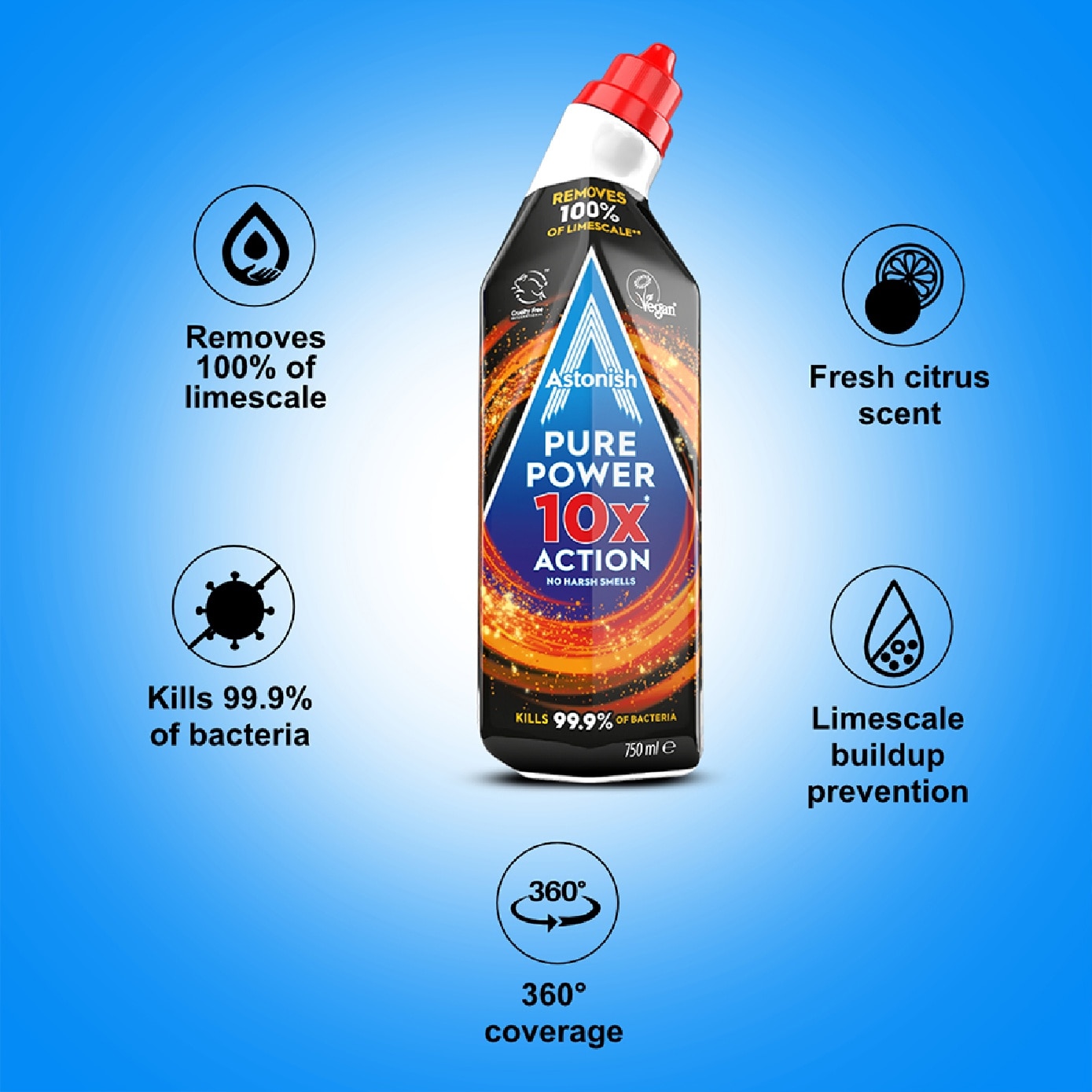 Pure Power 10x Action Toilet Gel 750ml