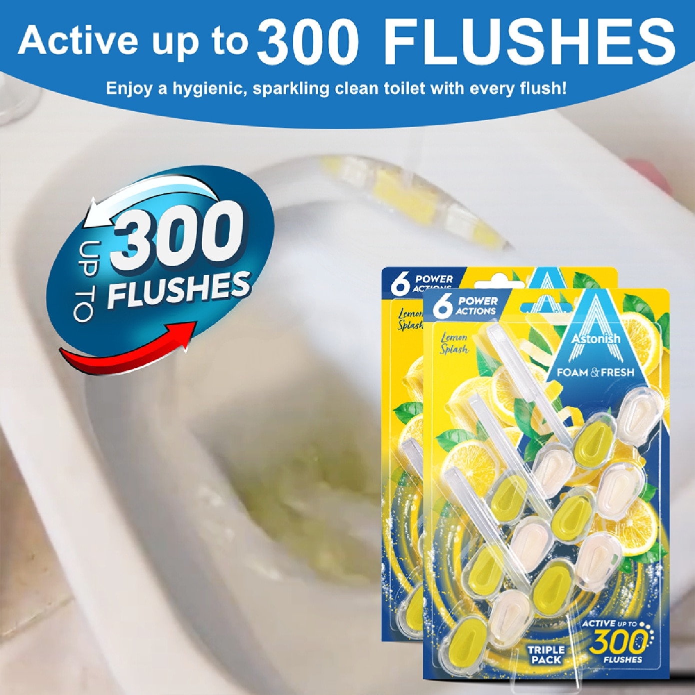 Foam & Fresh Toilet Rim Block Lemon Splash 3s