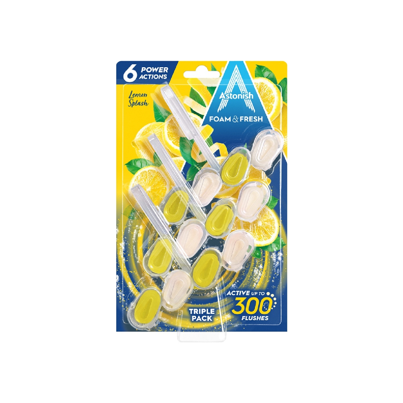 Foam & Fresh Toilet Rim Block Lemon Splash 3s