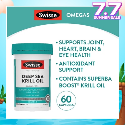 SWISSE Deep Sea Krill Oil Capsule (Support Joint + Heart + Brain + Eye Health) 60s