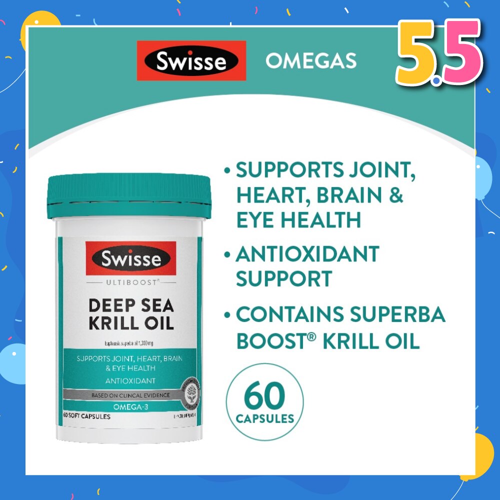 Deep Sea Krill Oil Capsule (Support Joint + Heart + Brain + Eye Health) 60s