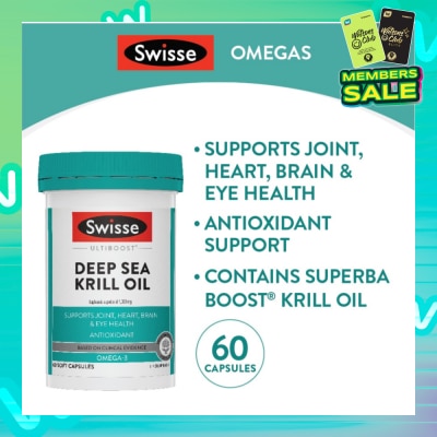 SWISSE Deep Sea Krill Oil Capsule (Support Joint + Heart + Brain + Eye Health) 60s