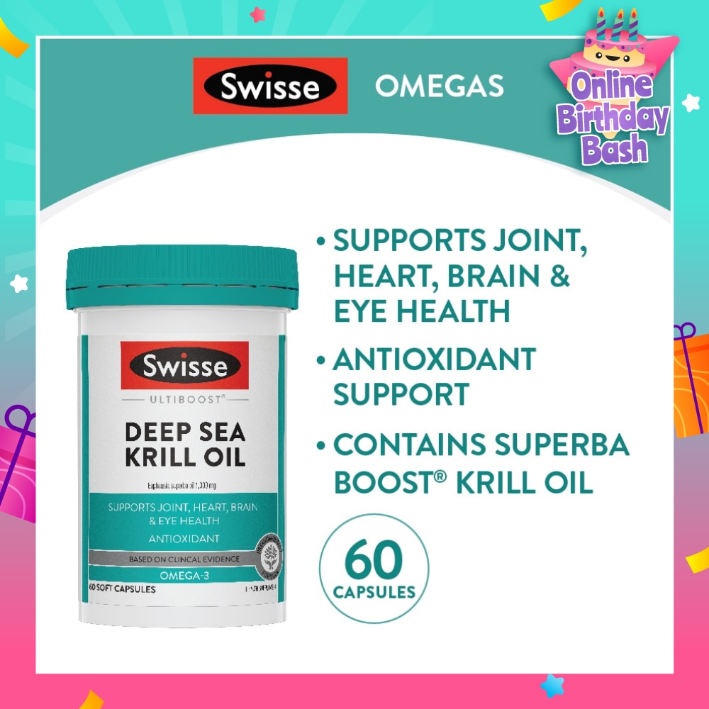 Deep Sea Krill Oil Capsule (Support Joint + Heart + Brain + Eye Health) 60s