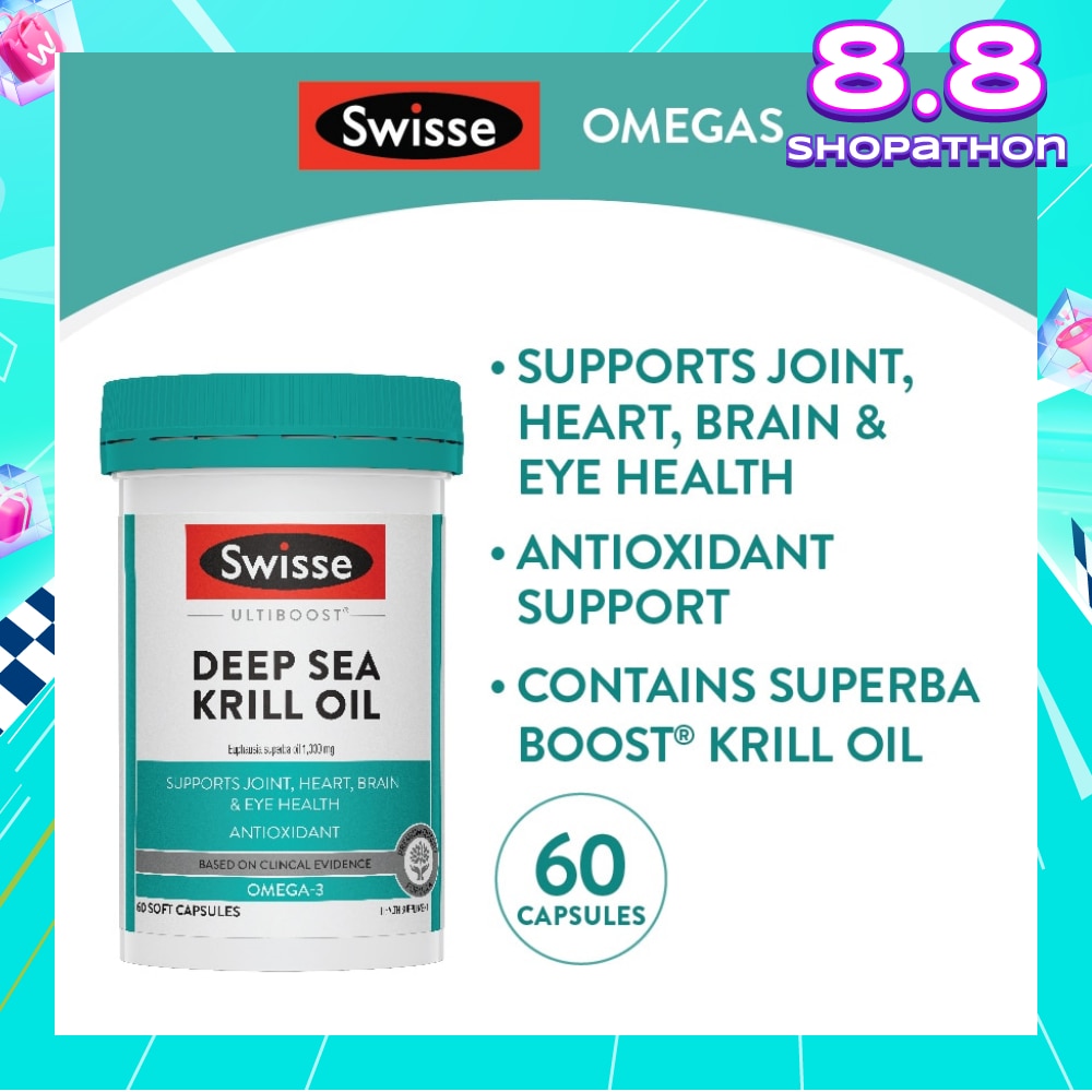 Deep Sea Krill Oil Capsule (Support Joint + Heart + Brain + Eye Health) 60s